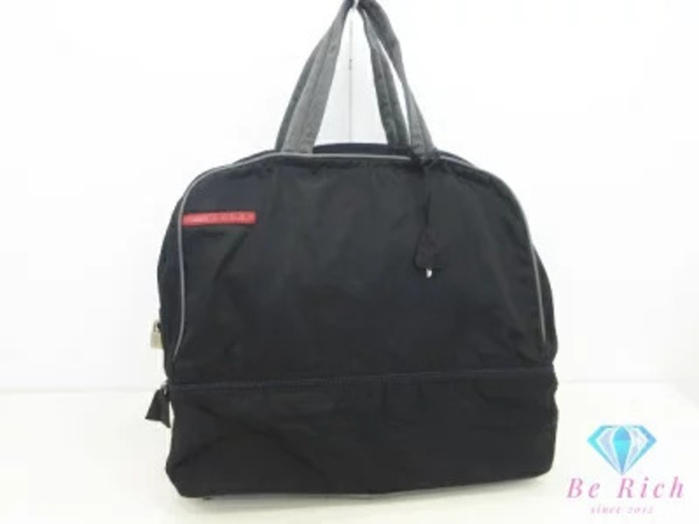 Prada Sport Boston Bag Black Shoulder Dome shaped Half moon shaped Handbag